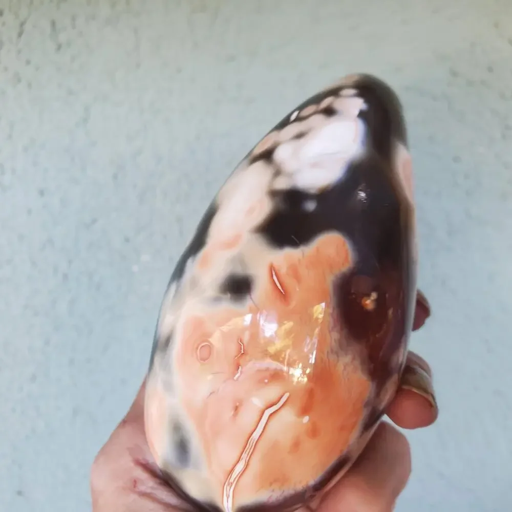 Pink Orca Agate Carnelian White Pink Stone Flowers Crystal Specimen 536 grams